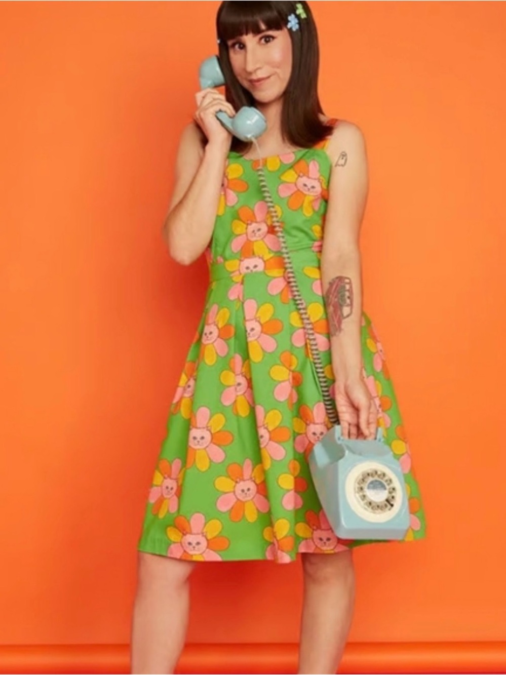 ModCloth x Marisol Muro floral cat dress